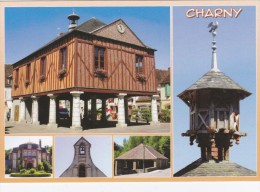 Charny  89 : Multi-vues   Architecture  Halle  , Marché COUVERT Et Mairie , Lavoir ,clocheton - Charny