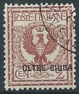 1925 OLTRE GIUBA USATO AQUILA 2 CENT - W145-7 - Oltre Giuba