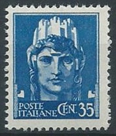 1945 LUOGOTENENZA EFFIGIE 35 CENT SENZA FILIGRANA MNH ** - W148 - Neufs