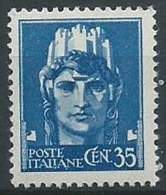 1945 LUOGOTENENZA EFFIGIE 35 CENT SENZA FILIGRANA MNH ** - W148-4 - Neufs