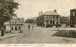 POST CARD SCOTTISH LANARKSHIRE CARLUKE THE CROSS AND MARKET PLACE 1906 - Lanarkshire / Glasgow