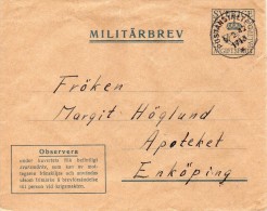 SUEDE LETTRE MILITAIRE 1942 - 1930- ... Rouleaux II