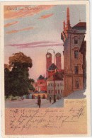 CPA Colorisée Illustrateur Kley - Gruss Aus MÜNCHEN - Elisen Strasse - Carte écrite Et Timbrée En 1899 ! - Friedrichshafen