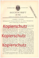 Original Patent - F. Kroehl In Allstedt , 1881 , Kühlapparat Für Maische , Brennerei , Brauerei , Alkohol !! - Zeitz