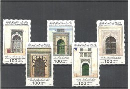 1985-Libya-Libye/Mosque Entrances-Portes De Mosquées/Complete Set 5 Stamps-MNH**- Bande Neuve ** - YT 1593/97 - MI 1591/ - Moscheen Und Synagogen