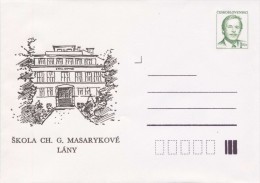 J0857 - Czechoslovakia (1992) Postal Stationery / President Vaclav Havel: Lany - School Ch. G. Masaryk - Sobres