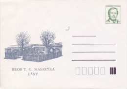 J0855-57 - Czechoslovakia (1992) Postal Stationery / President Vaclav Havel: Lany - Grave, Castle Chapel, School (3 Pcs. - Covers