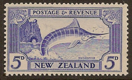 NZ 1935 5d Swordfish SG 584 HM #MQ121 - Unused Stamps