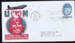 1955 ICAO  Sc 354 On Cachet Craft - Ken Boll FDC - 1952-1960