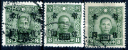 Cina-016L - 1943 - Stanley Gibbons: N. 24, 25, 53 - Privi Di Difetti Occulti. - 1943-45 Shanghai & Nankin