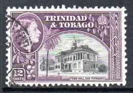 Trinidad & Tobago 1953-59 Definitives - 12c Town Hall Used - Trinité & Tobago (...-1961)