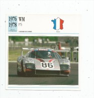 Fiche Illustrée , Automobile , Voitures De Course , Edito-service , France , 1976/1978 , WM , P76 - Automobili