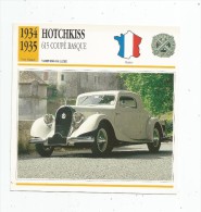 Fiche Illustrée , Automobile , Voitures De Luxe , Edito-service , France , 1934/1935 , HOTCHKISS , 615 Coupé Basque - Coches