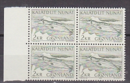 Greenland 1975 Narwal 1v  Bl Of 4 ** Mnh (21592A) - Unused Stamps