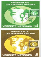 ONU-L36 - NATIONS UNIES Bureau De Vienne N° 9/10 Sur 2 Cartes Maximums Frauendekade 1980 - Cartoline Maximum