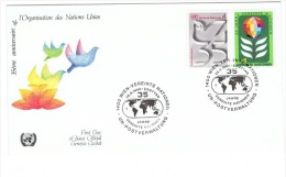 ONU-L37 - NATIONS UNIES Bureau De Vienne N° 12/13 Sur FDC 35e Anniversaire - FDC