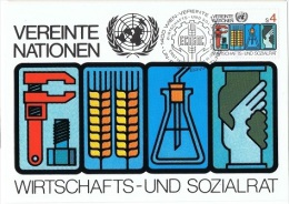 ONU-L55 - NATIONS-UNIES VIENNE N° 14 Sur Carte Maximum Conseil économique Et Social 1980 - Maximumkaarten