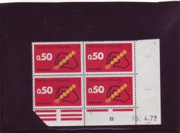 N° 1720 - 0,50F CODE POSTAL - A De A+B - 1° Partie Du Tirage Du 6.4.72 Au 2.6.72 - 15.04.1972 - - 1970-1979