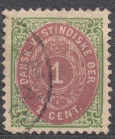 Denmark Danish Antilles (West India) 1896 Perf. 12 3/4 Inverted Frame Mi#16 II Used - Dinamarca (Antillas)