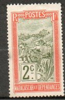 MADAGASCAR  2c Rouge Olicve 1908-17  N°95 - Nuevos