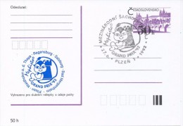 J0880 - Czechoslovakia / Postal Stationery (1992) Plzen 1: Internat. Chess Tournament Mephisto GRAND PRIX '92 (blue) - Postales