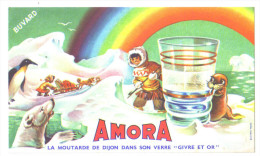 Buvard Ancien "Moutarde  " Amora  (avec Verre Givre Et Or) - Mostard