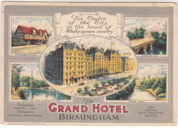 Old Postcard, Birmingham, The Grand Hotel (pk17856) - Birmingham