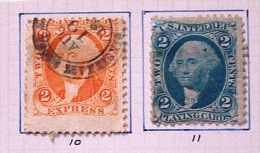 USA 1862 Revenue Stamps (Fiscal) - R10 - R11 - Steuermarken