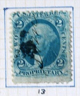 USA 1862 Revenue Stamps (Fiscal) - R13 - Steuermarken