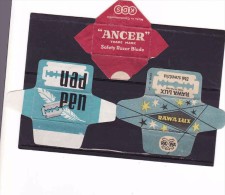 3 Razor Blade Wrappers-Rasierklinge Wrapper/Verpackungen -Enveloppeurs Lames De Rasoir-LAMETTA DA BARBA-copertura - Razor Blades