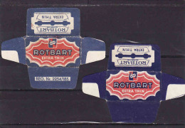 2 Razor Blade Wrappers-Rasierklinge Wrapper/Verpackungen -Enveloppeurs Lames De Rasoir-LAMETTA DA BARBA-copertura - Rasierklingen