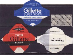 3 Razor Blade Wrappers-Rasierklinge Wrapper/Verpackungen -Enveloppeurs Lames De Rasoir-LAMETTA DA BARBA-copertura - Lames De Rasoir