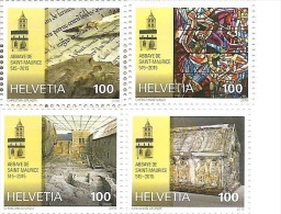 Schweiz Suisse Switzerland 2015 Michel 2375-78 1500 Jahre Abtei Saint-Maurice Postfrisch Mint Eckrand MNH Neuf ** - Unused Stamps