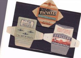 3 Razor Blade Wrappers-Rasierklinge Wrapper/Verpackungen -Enveloppeurs Lames De Rasoir-LAMETTA DA BARBA-copertura - Rasierklingen