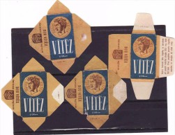 4 Old Razor Blade Wrappers-Rasierklinge Wrapper/Verpackungen -Enveloppeurs Lames De Rasoir-LAMETTA DA BARBA-copertura - Hojas De Afeitar