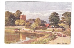 FALMER CHURCH Near Brighton OLD ART TYPE COLOUR POSTCARD SUSSEX  By W E CROXFORD - Andere & Zonder Classificatie