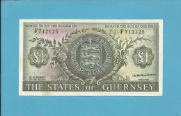 GUERNSEY - 1 POUND - ND ( 1969-75  ) - P 45.b -  Sign. Hodder - Arms / Castle Cornet - 2 Scans - Guernesey