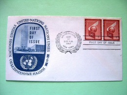 United Nations - New York 1957 FDC Cover - Wing And Earth Globe - Lettres & Documents