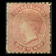 TURKS IS. 1867 - Scott# 1 Queen 1p MNH No Gum - Turcas Y Caicos