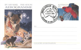 (070) Australia Aerogramme FDC - X 2 Aerogramme - Christmas 1990 - Koala - Kangaroo And Baby Jesus - Aérogrammes
