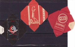 3 Old Razor Blade Wrappers-Rasierklinge Verpackungen-Enveloppeurs Lames De Rasoir-LAMETTA DA BARBA,Tammouz,Putli, Diu - Hojas De Afeitar