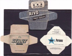 3 Old Razor Blade Wrappers-Rasierklinge Verpackungen-Enveloppeurs Lames De Rasoir-LAMETTA DA BARBA,Rivo,Star-Gr. Britain - Rasierklingen