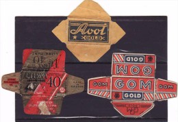 3old Razor Blade Wrappers-Rasierklinge Verpackungen-Enveloppeurs Lames De Rasoir-LAMETTA DA BARBA,Aterna-Sweden,Avot,GOM - Lames De Rasoir