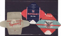 3razor Blade Wrappers-Rasierklinge Verpackungen-Enveloppeurs Lames De Rasoir-LAMETTA DA BARBA,Spencer-India,Rotbart,Orel - Rasierklingen