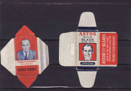 2old Razor Blade Wrappers-Rasierklinge Verpackungen-Enveloppeurs Lames De Rasoir-LAMETTA DA BARBA,Marquis Buchanan,Astor - Rasierklingen