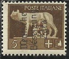 ZARA OCCUPAZIONE TEDESCA 1943 ITALY OVERPRINTED  SOPRASTAMPATO D´ ITALIA CENTESIMI 5 MNH - Deutsche Bes.: Zara