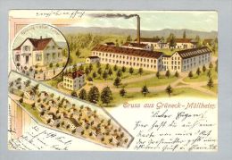 AK TG Müllheim-Grüneck 1908-11-15 Litho Köstli Furrer - Sonstige & Ohne Zuordnung