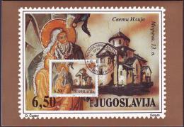 YUGOSLAVIA - JUGOSLAVIA - MAXI CARD - MONASTERIES - SAINT - 1991 - Abadías Y Monasterios