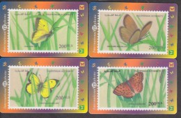 BUTTERFLIES VERY INTERESTING 4 CARDS IN $$ FULL SET  RARE!!!! - Papillons