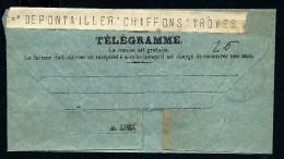 FRANCE- Télegramme De Troyes En 1907 A Voir   P4460 - Telegraaf-en Telefoonzegels